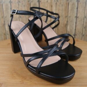 Elegant Black Strappy Heels (Lilly-8)